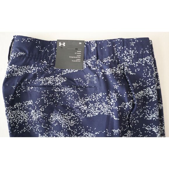 Under Armour 1377303-415 Men's Sz 36 Navy Blue UA Golf Printed 10" Shorts - Picture 7 of 9